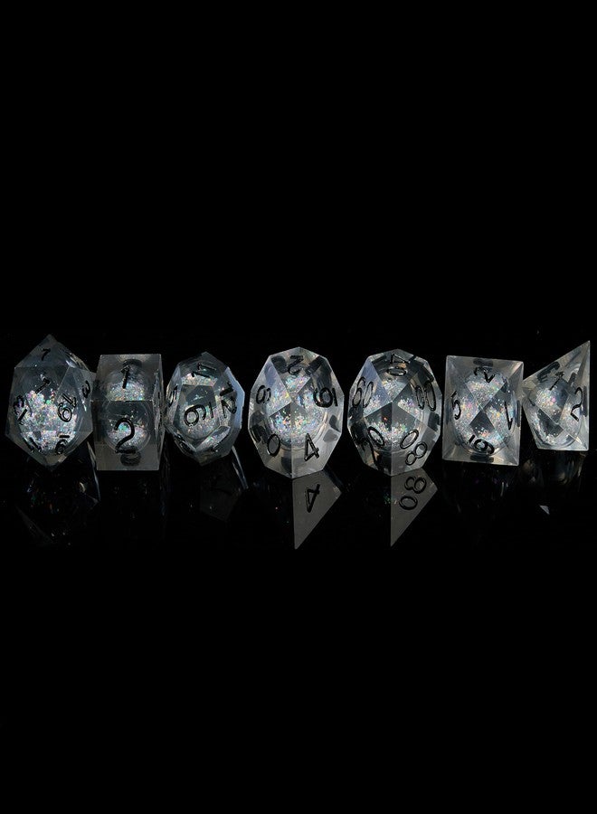 FugaCity DND Dice Set,Liquid Core Handmade Sharp Edge 7 Piece Resin Dice-Dungeons and Dragons Polyhedral Dice Set, D&D Dice Set with Gift Dice Case for RPG MTG Table Games （ - Image 5